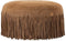 PTMD Eleora Camel Suede Leather Pouf Fringes Round L
