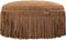 PTMD Eleora Camel Suede Leather Pouf Fringes Round S