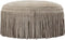 PTMD Eleora Taupe Suede Leather Pouf Fringes Round S