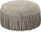 PTMD Eleora Taupe Suede Leather Pouf Fringes Round S