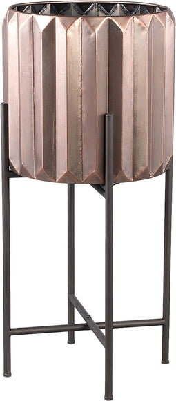 PTMD Eleyza Copper Round Iron Pot On Metal Base M