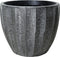 PTMD Eliny Black Brushed Alu Sheet Pot Ribbed Round SV3