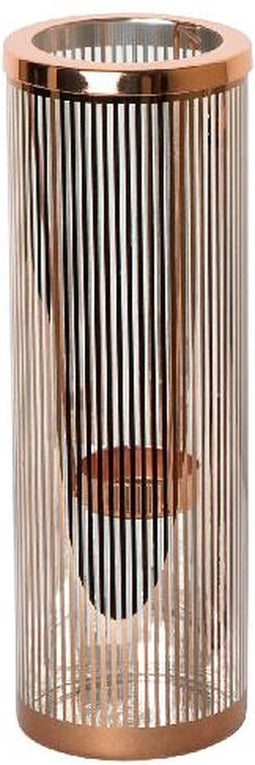 PTMD Ella Copper Glass Striped Tealight Holder L