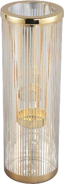 PTMD Ella Gold Glass Striped Tealight Holder L