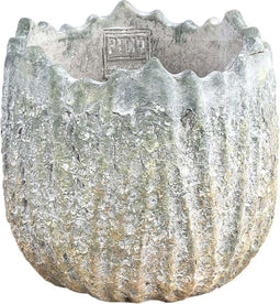 PTMD Ellas Ronde Bloempot - H16 x Ø17 cm - Cement - Grijs