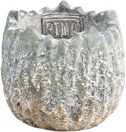 PTMD Ellas Ronde Bloempot - H8 x Ø9 cm - Cement - Grijs