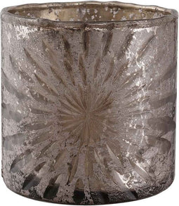 PTMD Ellis brown glass tealight ice star round S