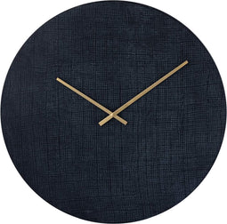 PTMD Emmett Black Iron Round Clock Square Texture L
