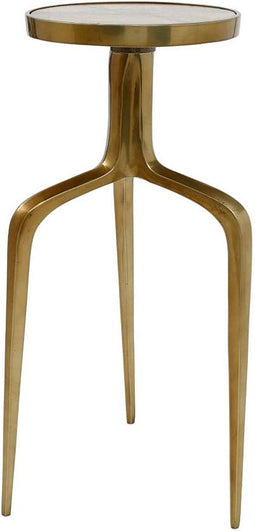 PTMD Enter Ronde Bijzettafel - H54xØ20 cm - Marmer - Koper/Bruin