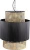 PTMD Erdila Black Bamboo Hanglamp Double Layer Round