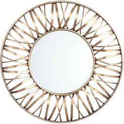 PTMD Eresa Gold Iron Mirror Wide Spray Border Round S