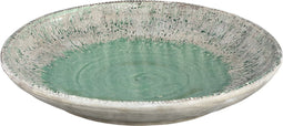 PTMD Esmay groene keramiek schaal rond maat in cm: 42 x 42 x 7 - Groen