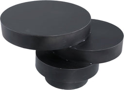 PTMD Essy Black Metal Sidetable Unequal Piled Up Rounds