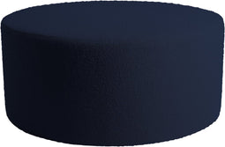 PTMD Evie Teddy Black Blue round pouf