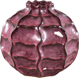 PTMD Evys Red ceramic pot wavy blocks round bulb L