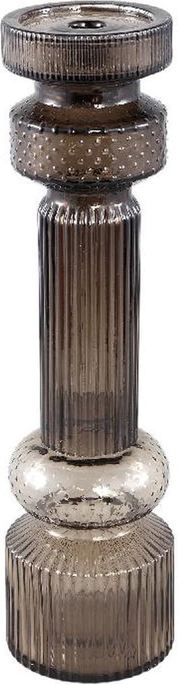 PTMD Fadri Grey Glass Candle Holder L