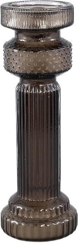 PTMD Fadri Grey Glass Candle Holder M