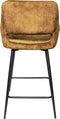 PTMD Fal LOW Velvet Rust bar stool black metal leg
