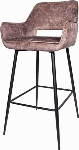 PTMD Fallon Velvet Barstoel -Bruin