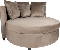 PTMD Fayen Fauteuil - H68 x Ø121 cm - Velvet - Zand