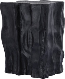 PTMD Fennah Black Matt Alu Sidetable Tree Wood Shape L