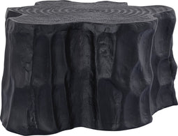 PTMD Fennah Black Matt Alu Sidetable Tree Wood Shape S