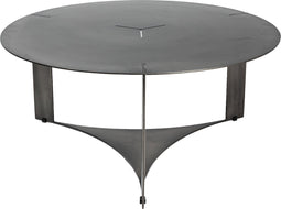 PTMD Ferrum Grey Oldnickle Metal Coffeetable Round 80cm