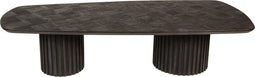 PTMD Fieron Black wooden coffee table double round base