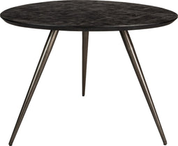 PTMD Fieron Black wooden dining table organic round