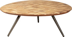 PTMD Fieron Natural Wooden Coffee Table Organic Round