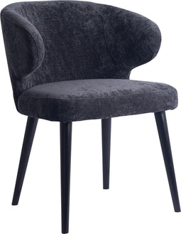 PTMD Fiori Anthracite 0504 dining chair black wood legs