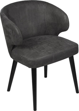PTMD Fiori Anthracite terra leather dining chair