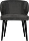 PTMD Fiori Anthracite terra leather dining chair