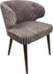 PTMD Fiori Taupe 19 Dining Chair Dark Brown Wood Legs