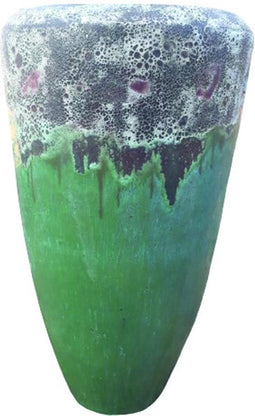 PTMD Flaxx Ronde Bloempot - H90 x Ø48 cm - Keramiek - Mat groen