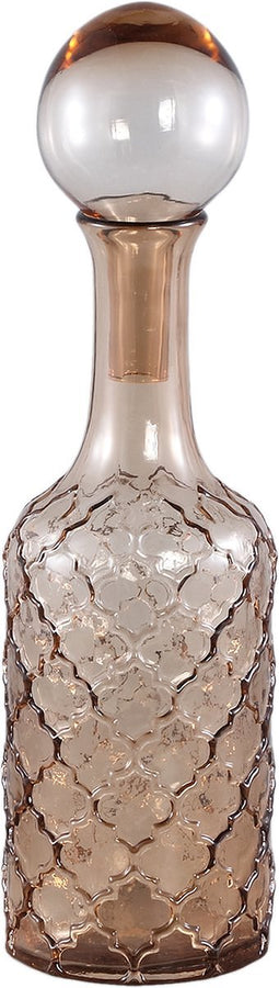 PTMD Fles Cianna - 12x12x43 cm - Glas - Bruin