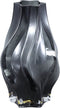 PTMD Florence Black Glass Vase Curved Lines S