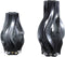 PTMD Florence Black Glass Vase Curved Lines S