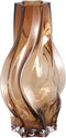 PTMD Florence Brown Glass Vase Curved Lines L