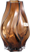 PTMD Florence Brown Glass Vase Curved Lines S