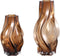 PTMD Florence Brown Glass Vase Curved Lines S