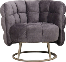 PTMD Fluffy Grey fauteuil vogue 16 graphite gold base