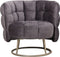 PTMD Fluffy Grey fauteuil vogue 16 graphite gold base