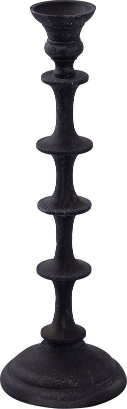 PTMD Freddie Black Alu Candle Holder With Tabs M