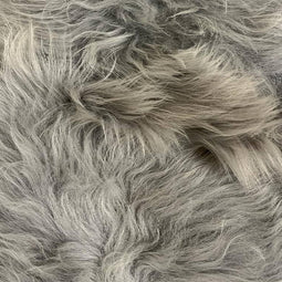 PTMD Furry Grey Shaped Sheepskin Plaid Long