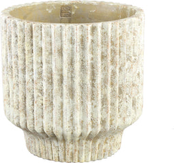 PTMD Gabriel Cream Cement Pot Round Lines XXL
