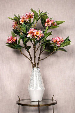 PTMD Garden Flower Pink Plumeria Spray W Leaves