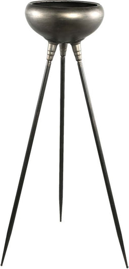 PTMD Genesis Bloempot op Poten - 61 x 56 x 140 cm - Metaal - Zwart