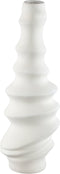 PTMD Georgy White Ceramic Pot Round Spiral L