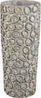 PTMD Ginte Grey Cement Pot Round With Circles High L